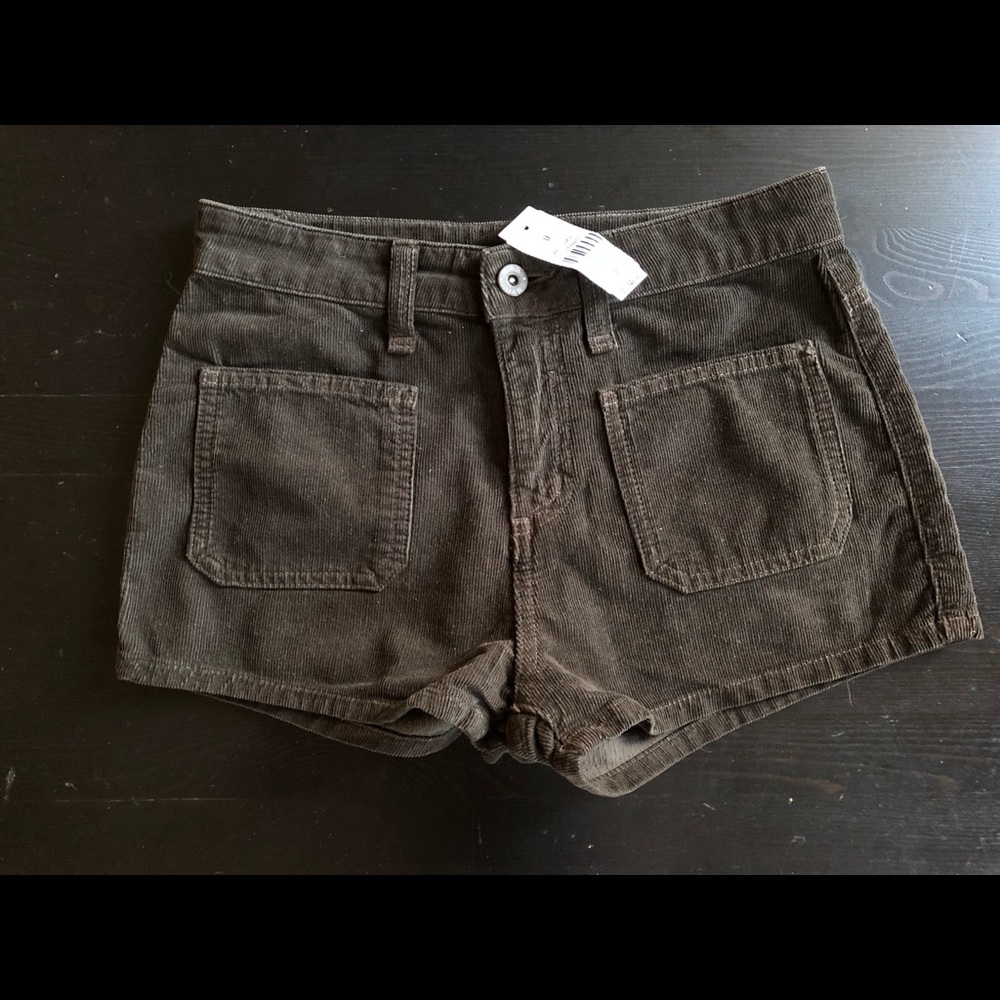 High rise corduroy shorts